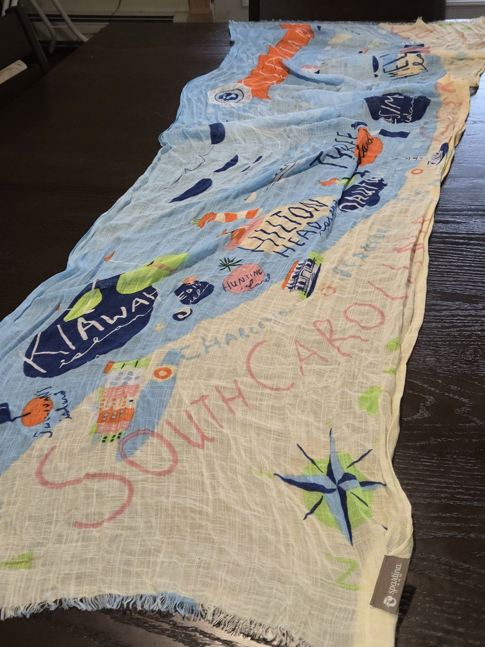 Spartina 449 South Carolina Map Print Viscose Scarf